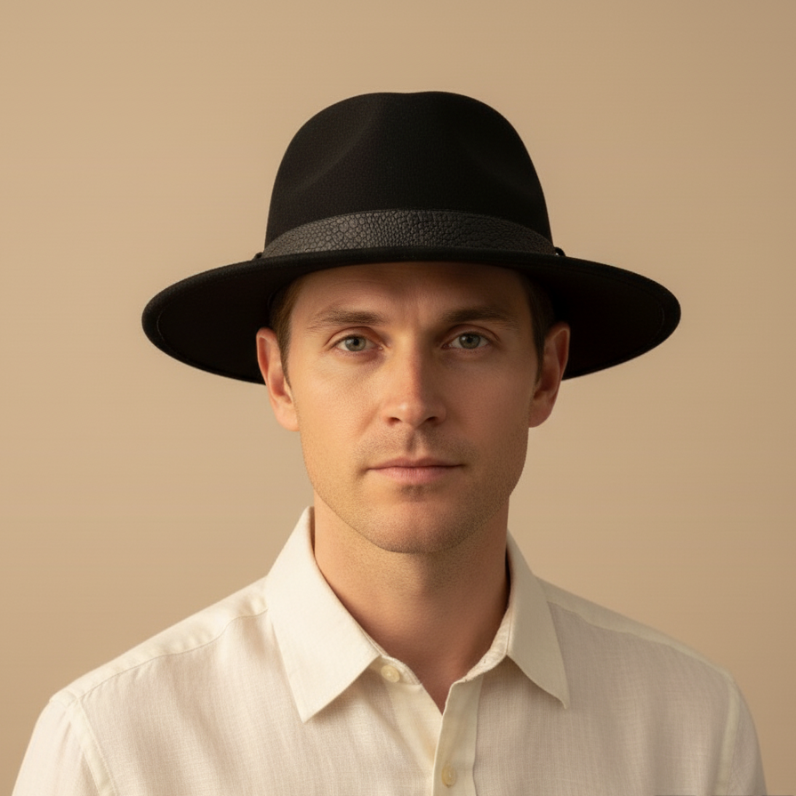 Sombrero Traveller con cinta de cuero  | Panizza