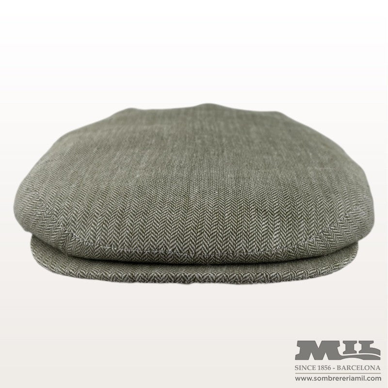 Aere Herringbone Linen Cap | City