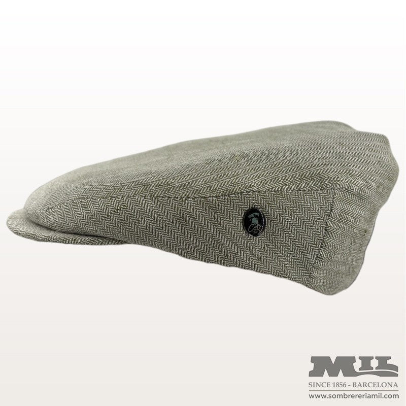 Aere Herringbone Linen Cap | City