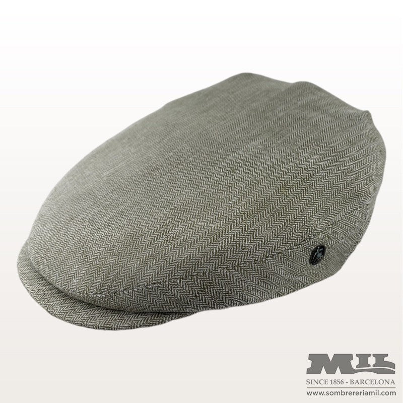 Aere Herringbone Linen Cap | City