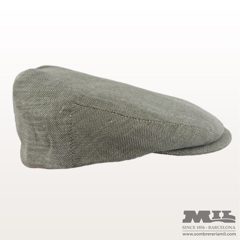 Aere Herringbone Linen Cap | City