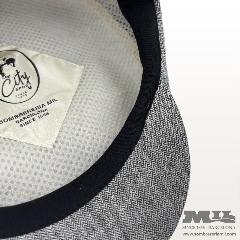 Aere Herringbone Linen Cap | City