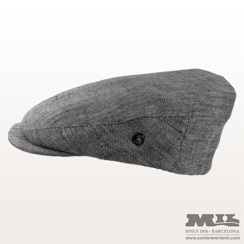 Aere Herringbone Linen Cap | City