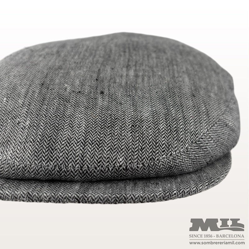 Aere Herringbone Linen Cap | City