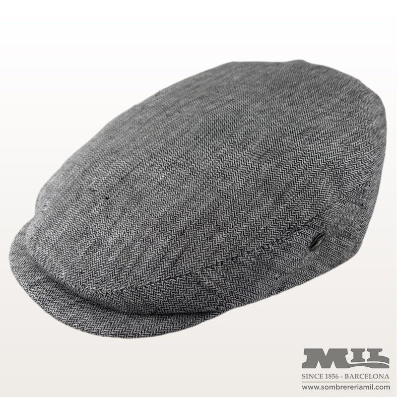 Aere Herringbone Linen Cap | City