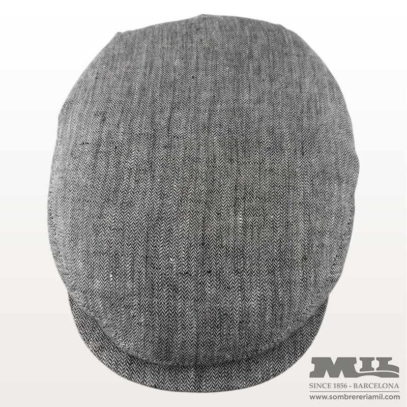 Aere Herringbone Linen Cap | City