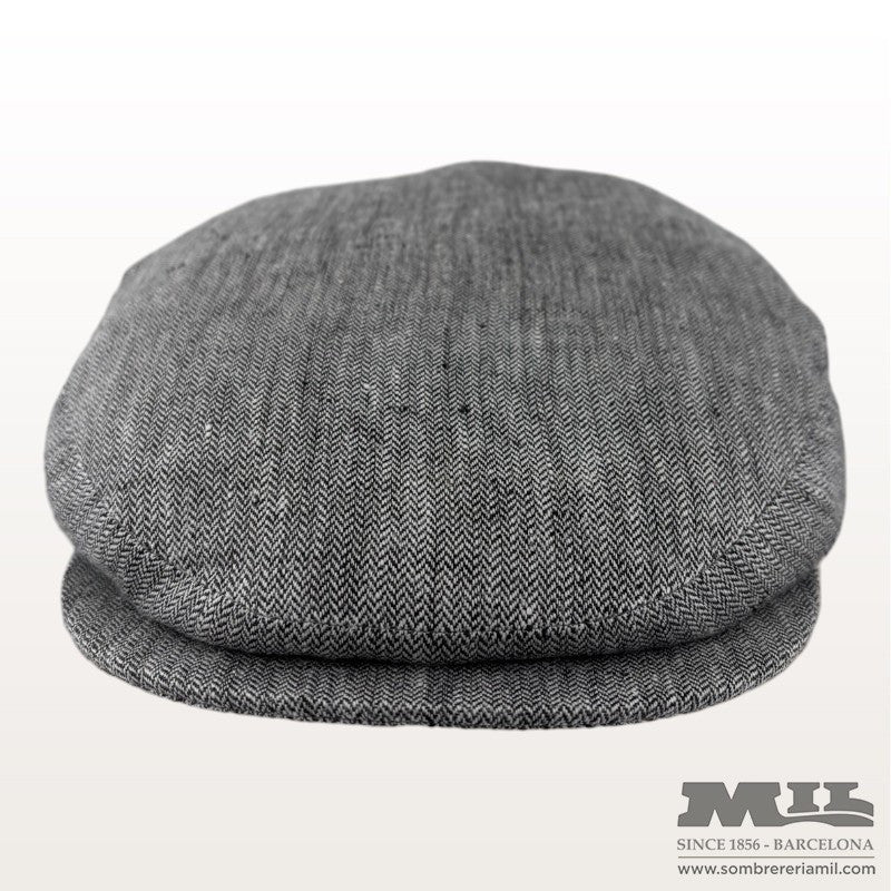 Aere Herringbone Linen Cap | City