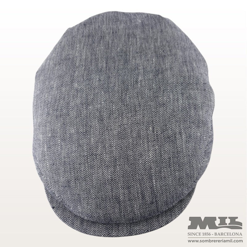 Aere Herringbone Linen Cap | City