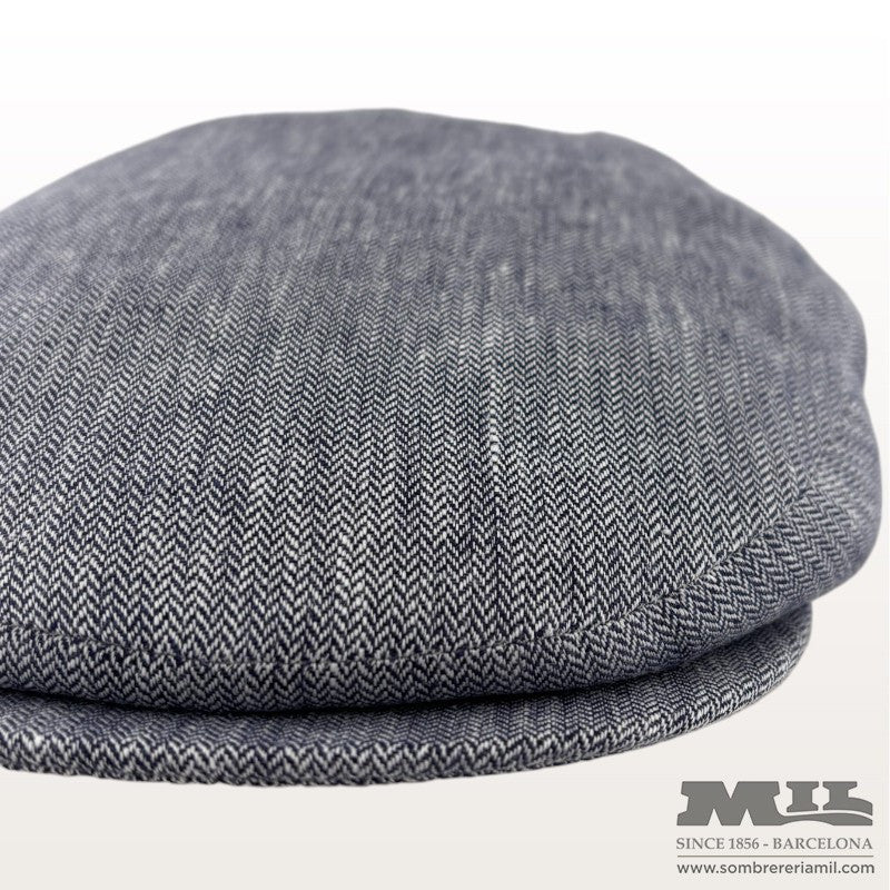 Aere Herringbone Linen Cap | City