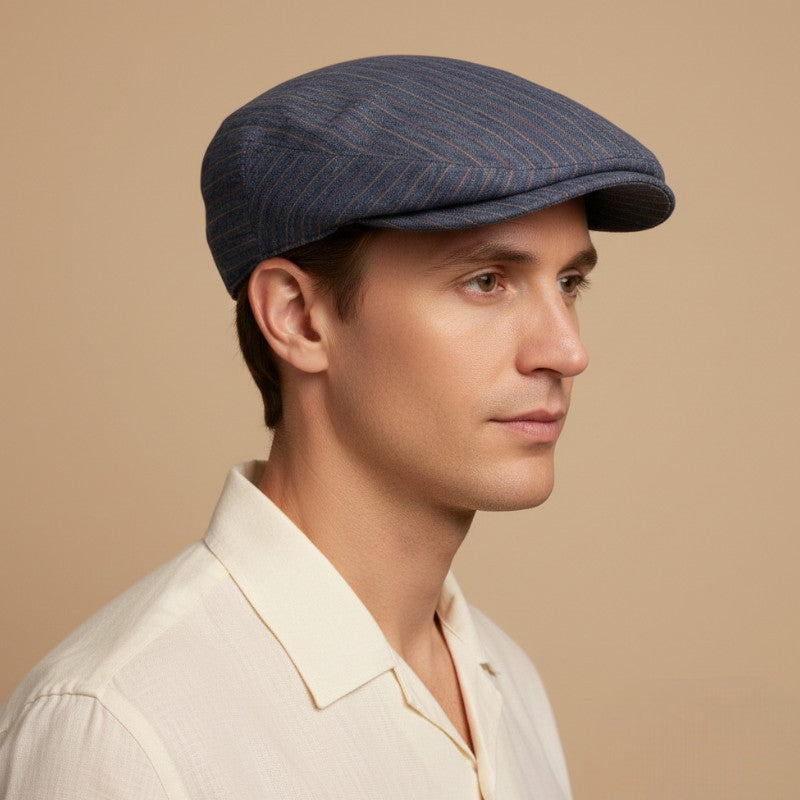Aere Striped Linen Cap | City