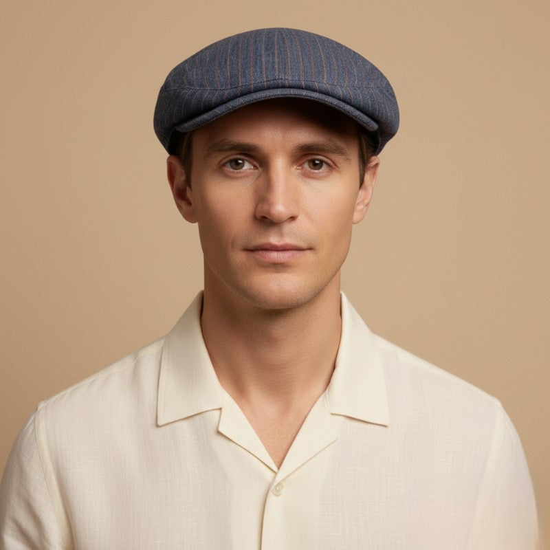 Aere Striped Linen Cap | City