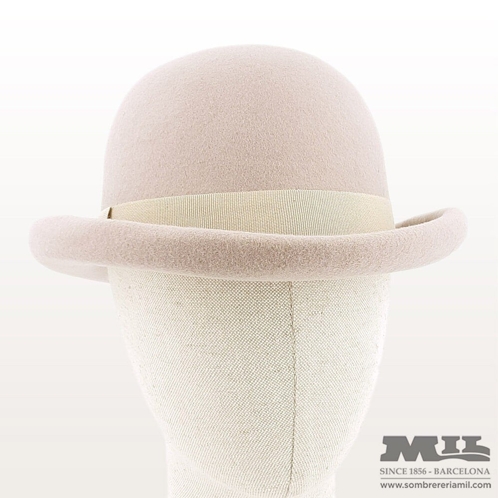 Sombrero bombín crema