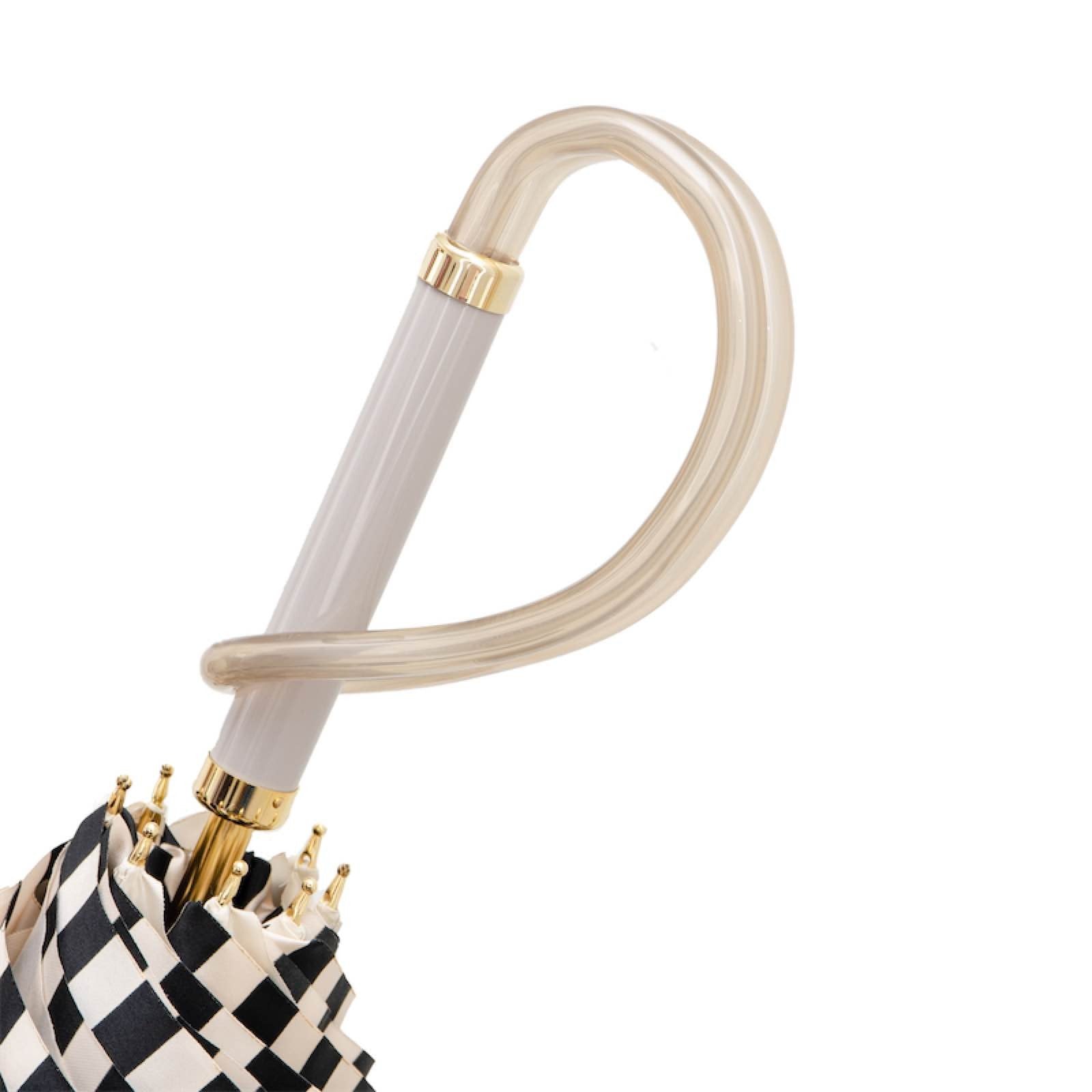 Ivory Umbrella with Black Stripes | Pasotti