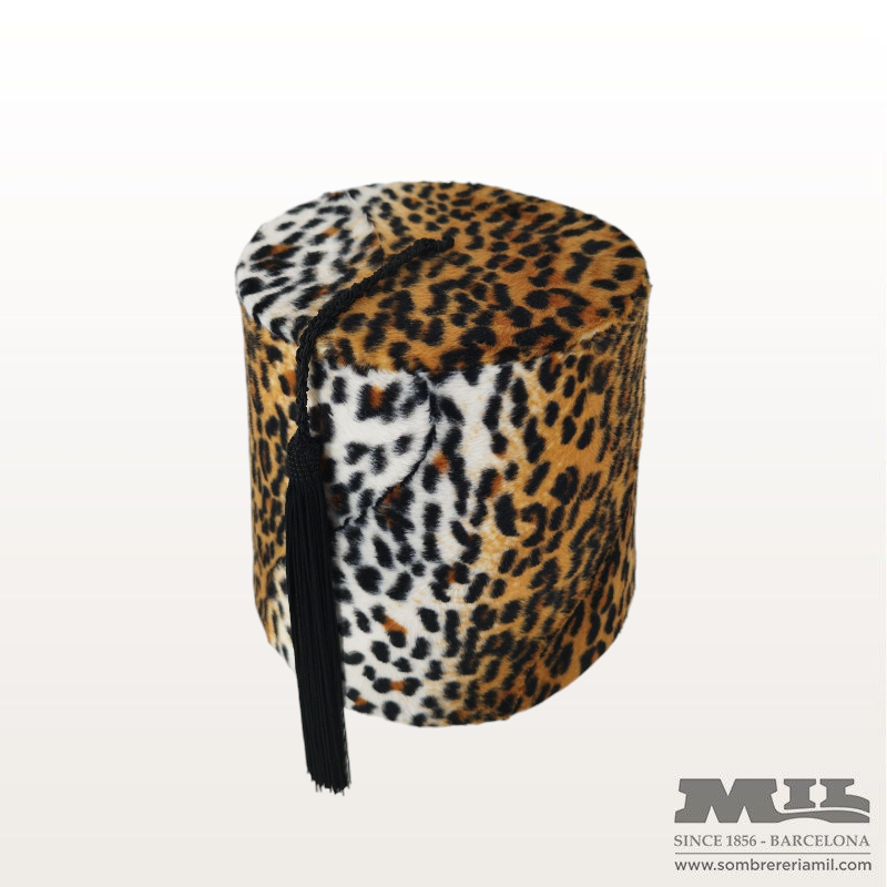 Sombrero tradicional Fez Leopardo