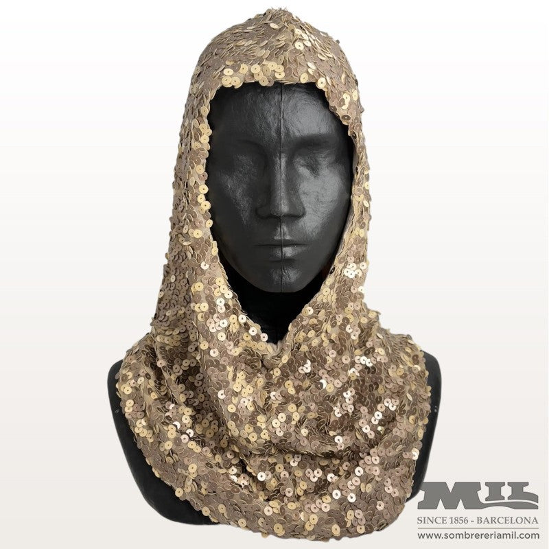Hood Scarf Sequins Thousand