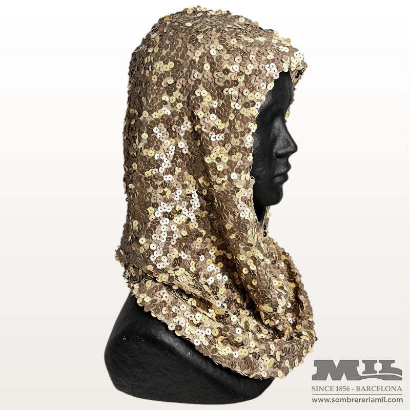 Hood Scarf Sequins Thousand