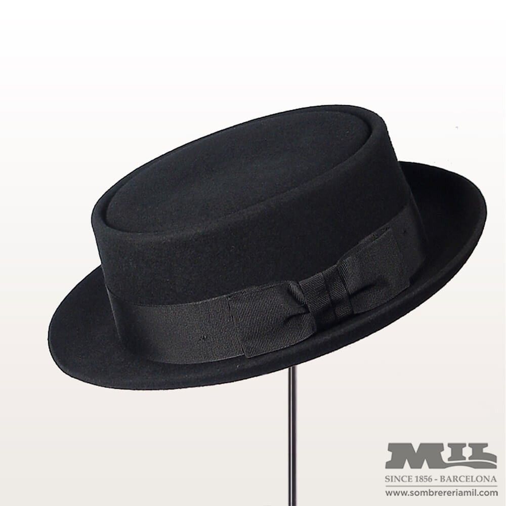 Votrechapeau Porkpie Laine Heisenberg - Chapeau Homme Femme Noir Élégant Fabriqué En Italie