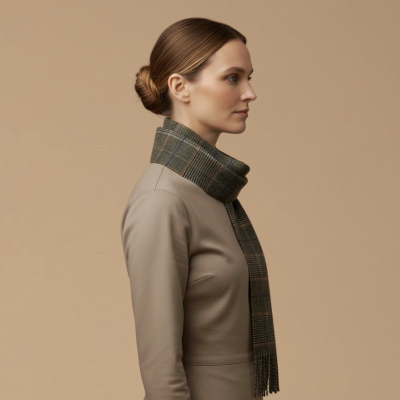 Bufanda de Cuadros con Flecos | Santacana